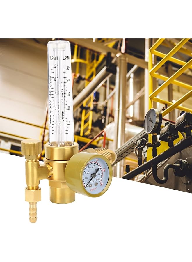 erorex Argon Co2 Gas Meter Regulator 0‑25 Lpm Adjustable Argon Regulator With Ga580 Adapter 0‑60Cfh 4000 Psi No Leakage Indication Easy Understand For Mig Tig Welding - Image 3