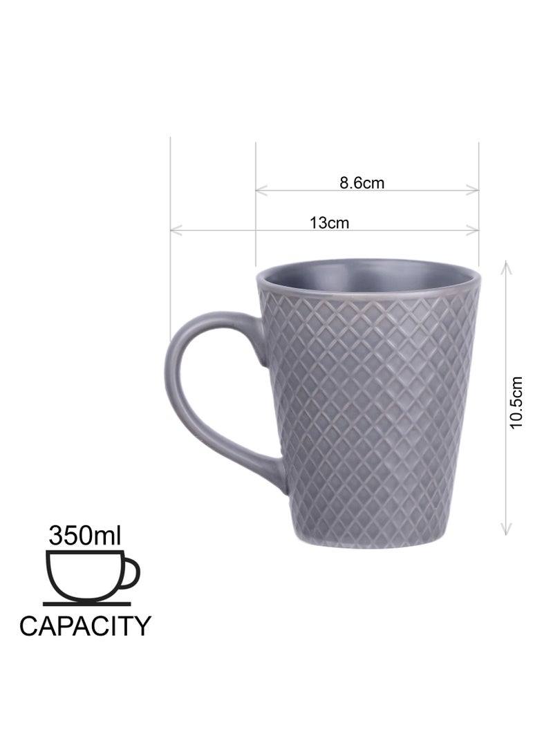 Cuisine Art 350ml Stoneware Ceramic Coffee Tea Mug -  Santas Gray, 9x10.5cm - Stylish and Durable Large Mug for Hot Beverages - Ideal for Home, Office, and Gifting  - Image 5