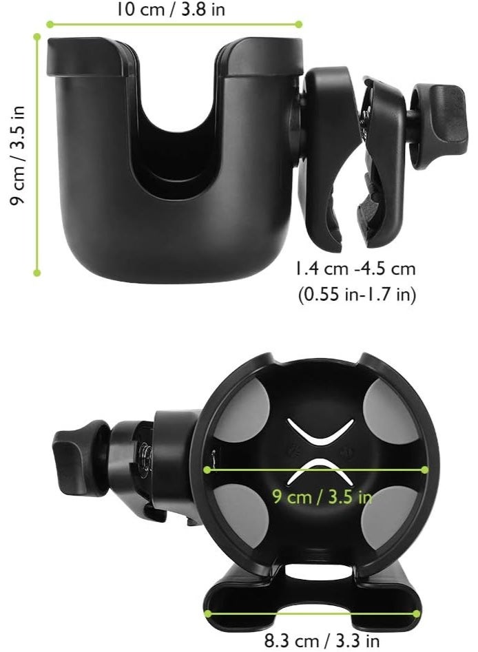 2-in-1 Stroller Phone & Cup Holder - Universal for Uppababy, Nuna, Doona & More - Image 3