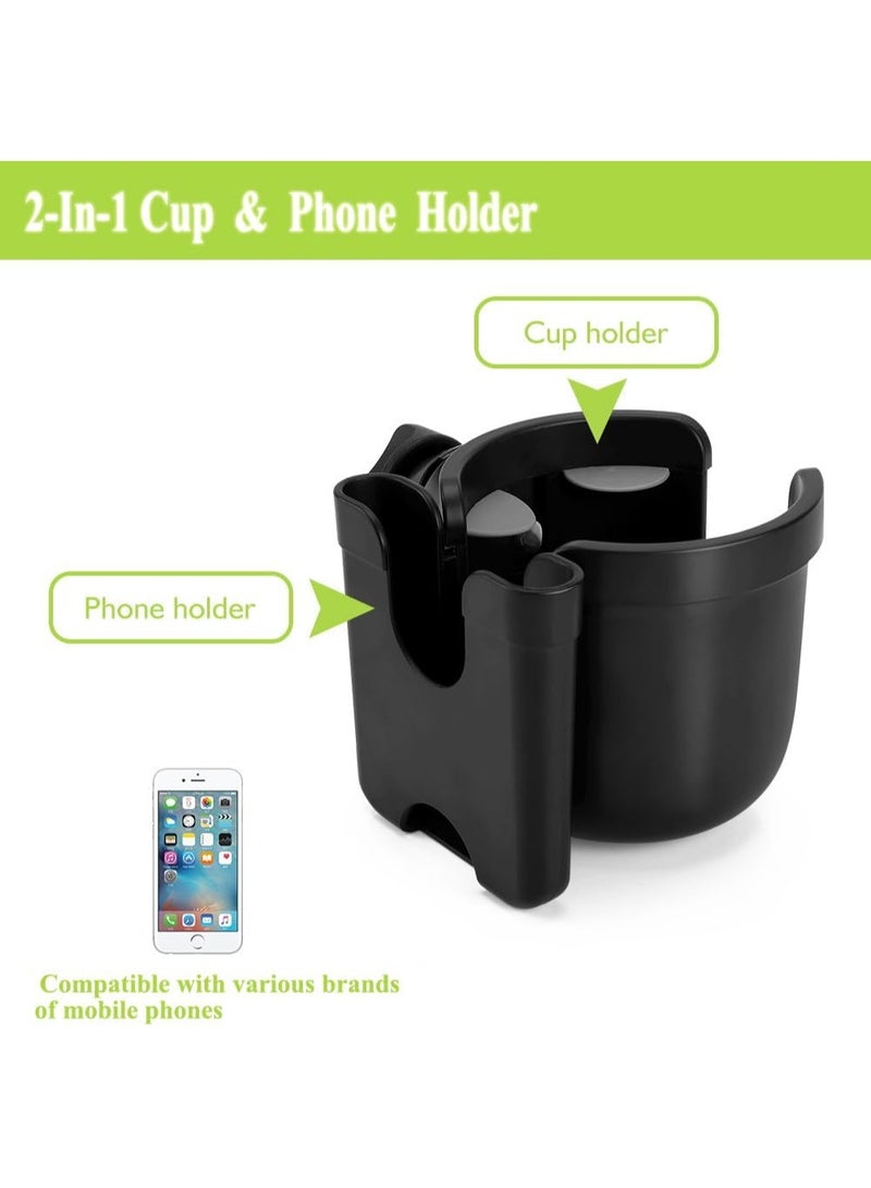 2-in-1 Stroller Phone & Cup Holder - Universal for Uppababy, Nuna, Doona & More - Image 4