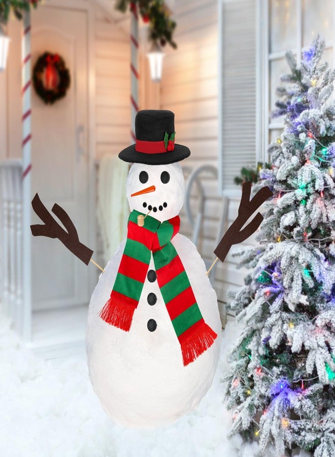 Colovis 16Pcs Build a Snowman Kit, Outdoor Winter Snowman Decorating Supplies Snow Toys for Christmas, Holiday Party Decor (Red & Green Scarf) - Image 2