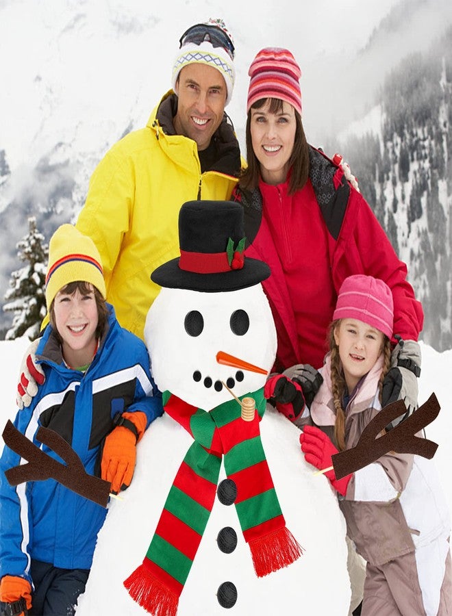 Colovis 16Pcs Build a Snowman Kit, Outdoor Winter Snowman Decorating Supplies Snow Toys for Christmas, Holiday Party Decor (Red & Green Scarf) - Image 3