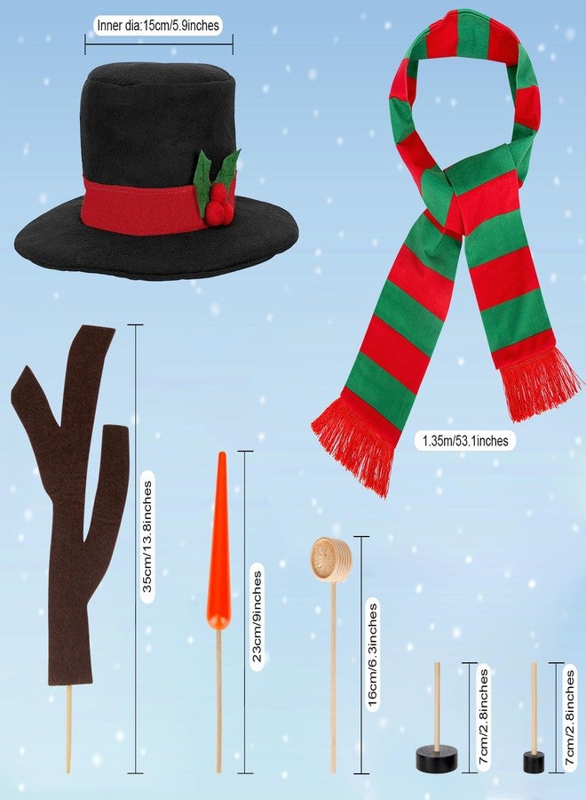 Colovis 16Pcs Build a Snowman Kit, Outdoor Winter Snowman Decorating Supplies Snow Toys for Christmas, Holiday Party Decor (Red & Green Scarf) - Image 5