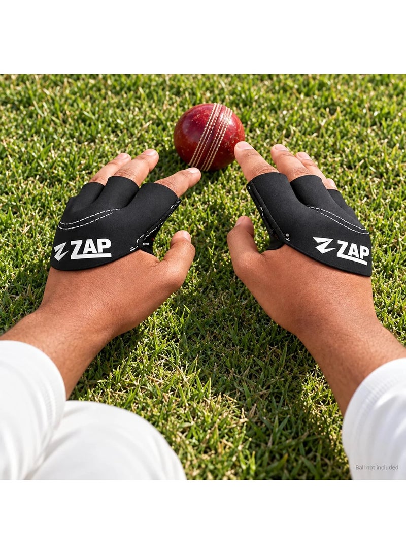 ZAP Fielding Gloves Black | Cricket Fielding Gloves - Black - Image 4