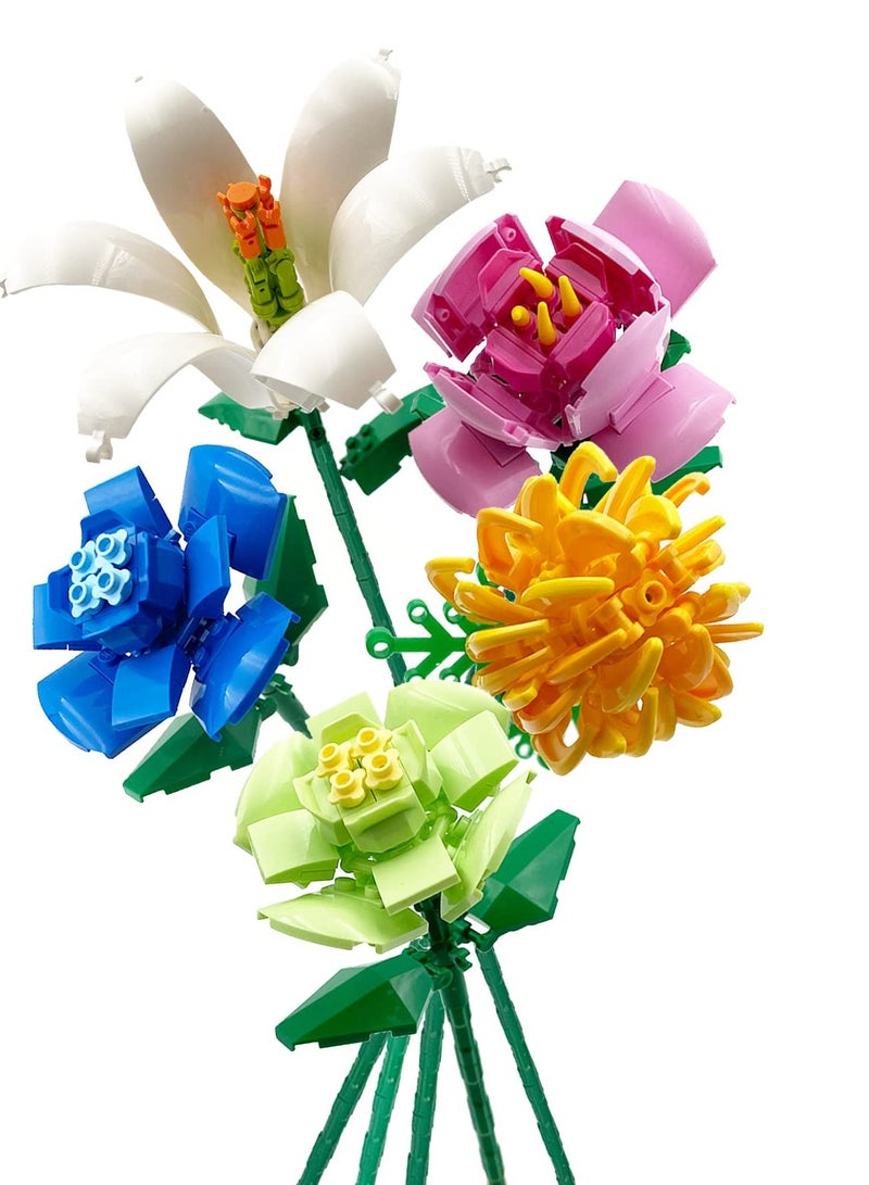 Excefore Flower Building Kit for Adults, Flower Bouquet Building Block Set, Artificial Flowers Building Toy Set for Gifts/ Home Decor, Botanical Collection Not Compatible with Lego - Image 1