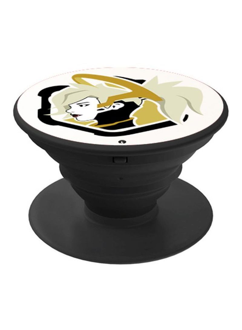 RKN Printed Pop Up Finger Grip Phone Holder Black/White/Yellow - Image 2