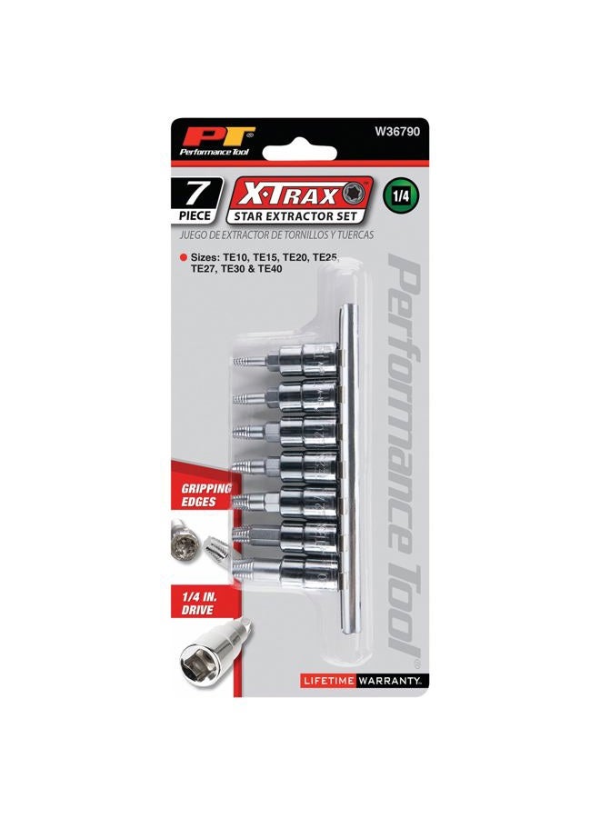 Performance Tool W36790 7pc 1/4" Drive X-Trax Set For Stripped Screw Extractor Kit for Broken Bolt Extractor All-Purpose HSS Bolt Extractor Screw Remover Set - Image 4