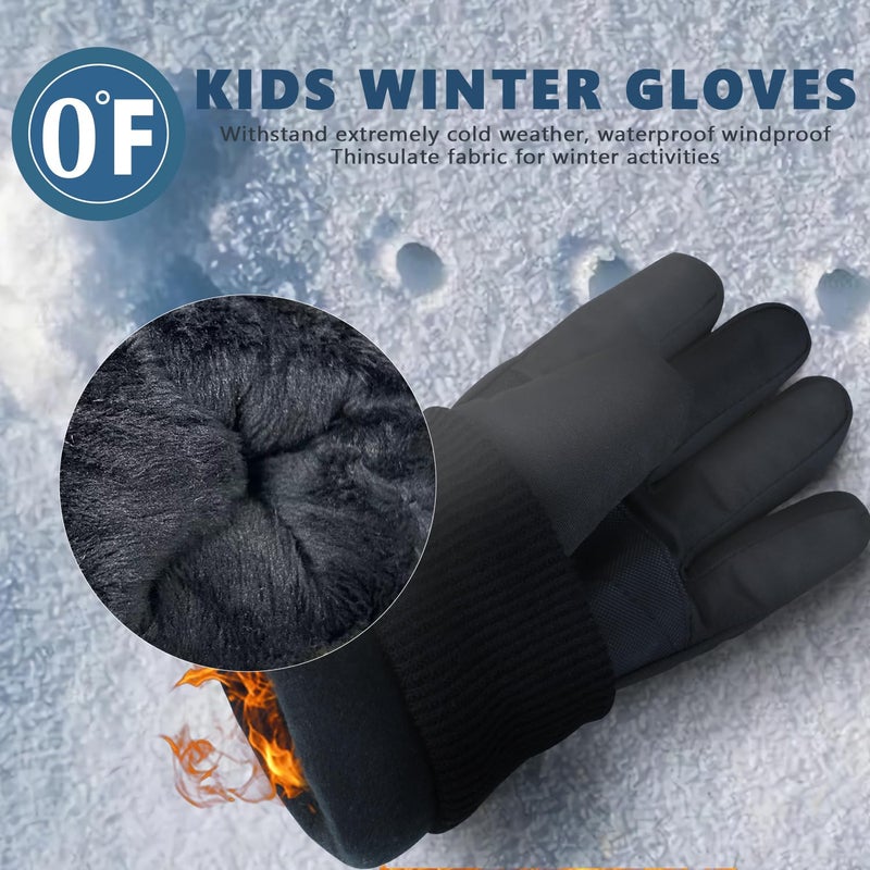 DARCHEN 3-12 Kids Snow Gloves Boys Winter Waterproof Ski Snowboarding Insulated Warm Windproof Cold Weather Sports Age Girls Years Olds (M-ODinosaur, S 3-6 Years Old Kids) - Image 5
