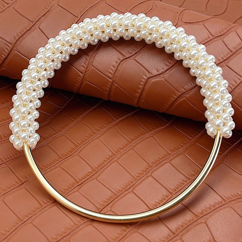 Luxury Pearl Handle Rings for Handmade Bags Beige pearl ring 