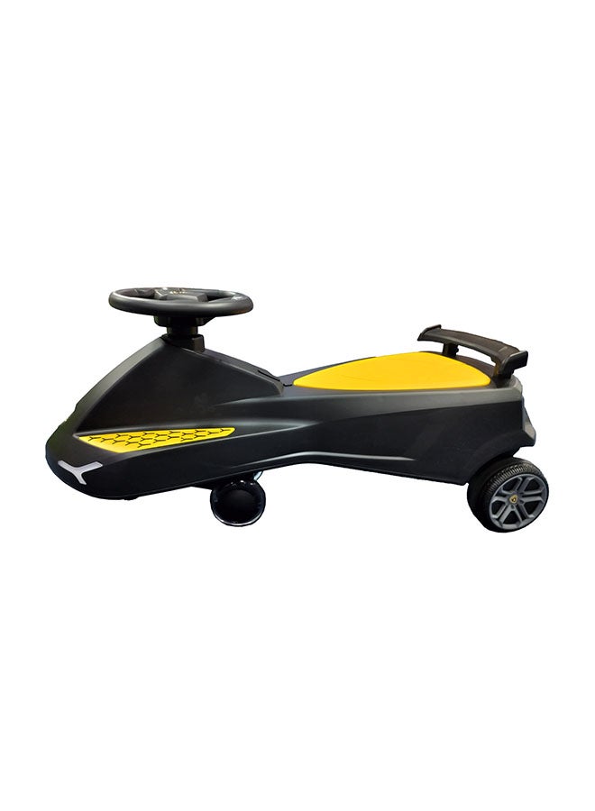 Lamborghini Swing Car Ride On with Lights and Sounds, 360 Rotation, Movable Rear Wing - Black - Image 1