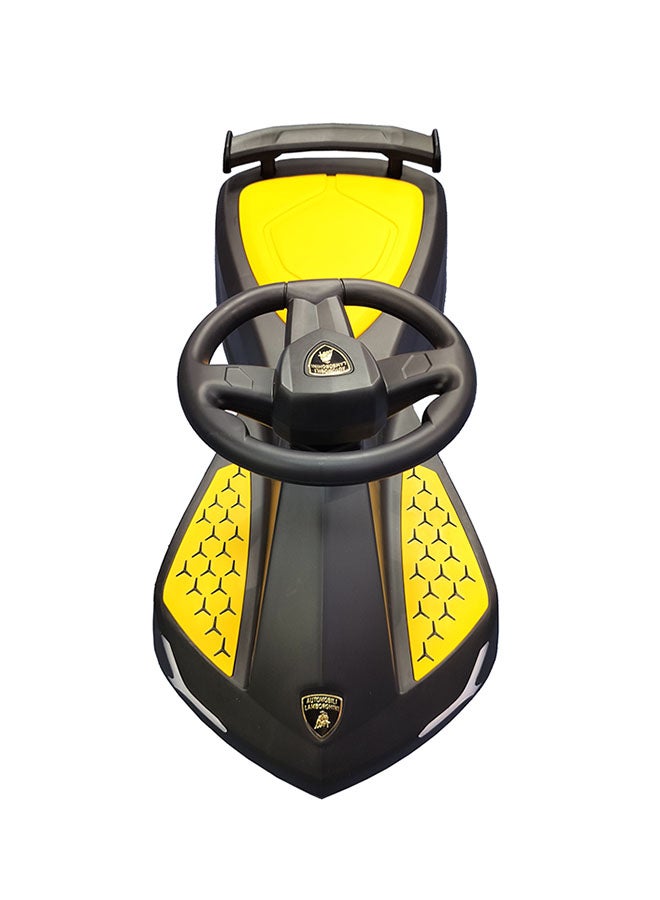 Lamborghini Swing Car Ride On with Lights and Sounds, 360 Rotation, Movable Rear Wing - Black - Image 4