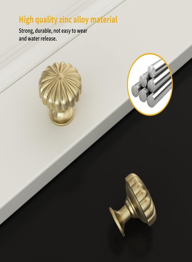 goldenwarm 10 Pack Gold Cabinet Knobs Dresser Knobs Gold Drawer Pulls and Knobs for Dresser Brushed Gold Cabinet Pulls Zinc Alloy - Image 3