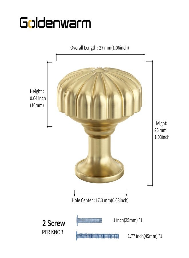 goldenwarm 10 Pack Gold Cabinet Knobs Dresser Knobs Gold Drawer Pulls and Knobs for Dresser Brushed Gold Cabinet Pulls Zinc Alloy - Image 2