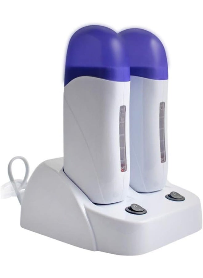 بي زد جهاز تسخين شمع مزدوج لإزالة الشعر – فتحتان 100 مل – تسخين سريع ومحمول – للاستخدام المنزلي والصالون - Image 3