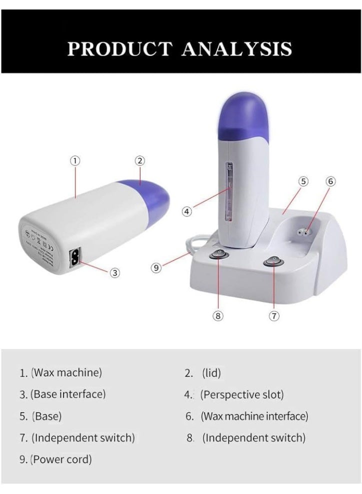 بي زد جهاز تسخين شمع مزدوج لإزالة الشعر – فتحتان 100 مل – تسخين سريع ومحمول – للاستخدام المنزلي والصالون - Image 5