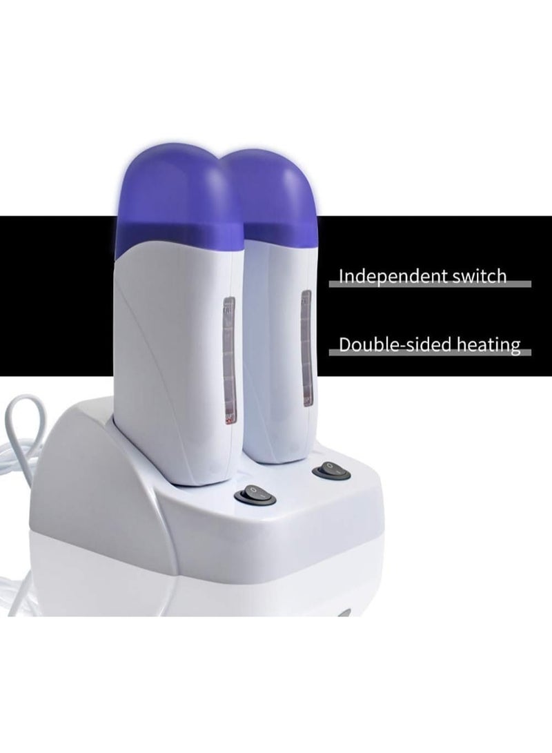 بي زد جهاز تسخين شمع مزدوج لإزالة الشعر – فتحتان 100 مل – تسخين سريع ومحمول – للاستخدام المنزلي والصالون - Image 4