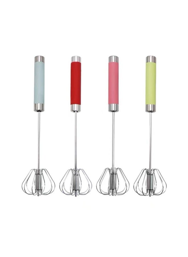 Stainless Steel Semi-automatic Egg Beater Manual Press Cream Mixer Home Kitchen Street Stall Egg Beater Use Kitchen Utensil-Color:Stainless Steel Original Color 12inch (88g)  - Image 4
