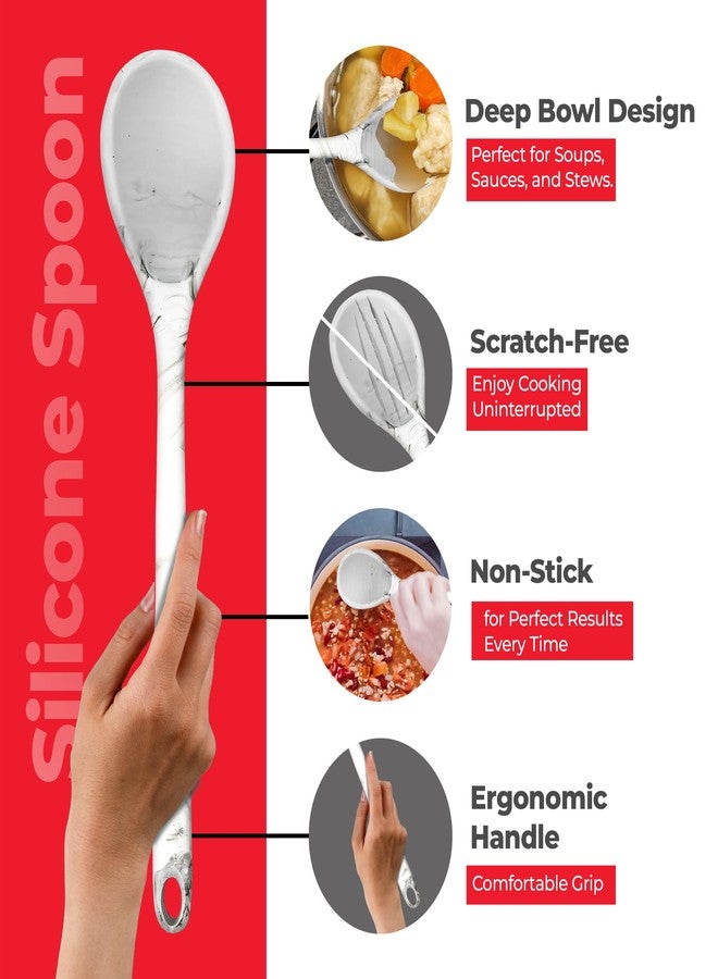 Better Houseware White Marble Silicone Spoon - Image 2