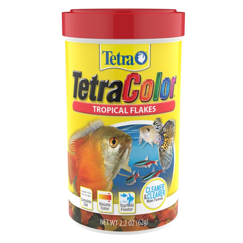 TetraColor Tropical Flakes, Color Boosting Fish Food, Nutritionally Balanced Diet for Tropical Fish, 2.2 oz - Image 1