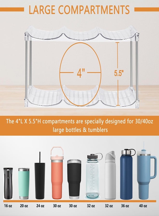 Homecor Water Bottle Organizer for Stanley 40 oz Tumbler - Large Capacity Water Bottle Holder for Cabinet, Kitchen Organizers and Storage for Stanley Cup Accessories, Tumbler Organizer Storage Rack, 4 Pack - Image 3