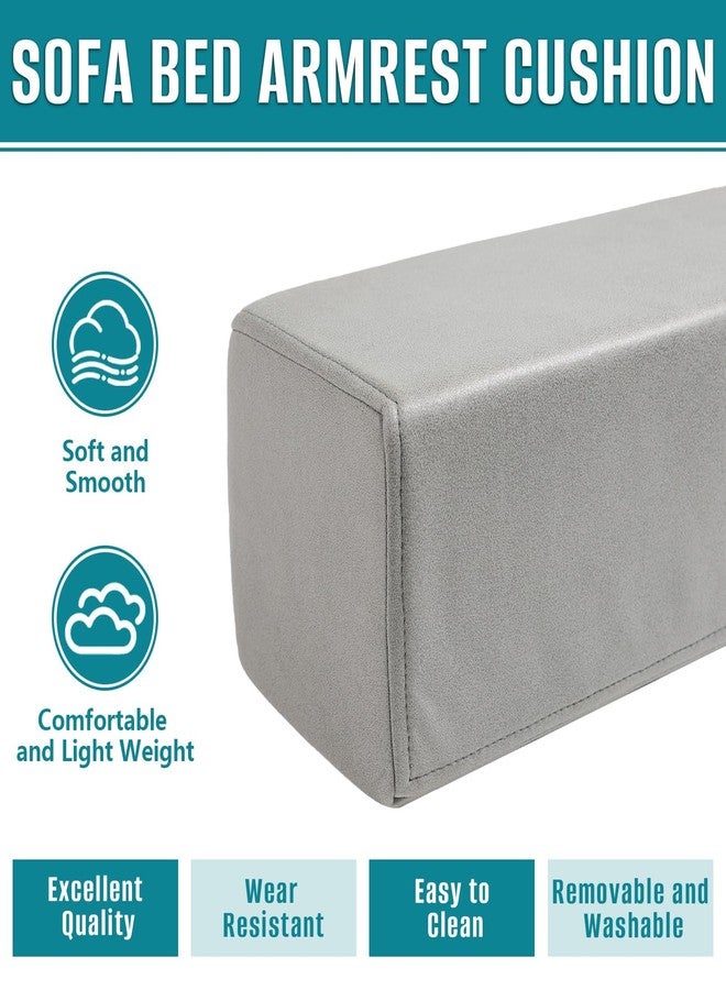 M Mute Touch 2PCS Sofa Bed Armrest Cushion, Leathaire Waterproof Cover, Thicken Support Pillow, Rectangular Headboard Cushion Gap Filler (5.9x5.9x19.7 in, Medium Grey) - Image 4