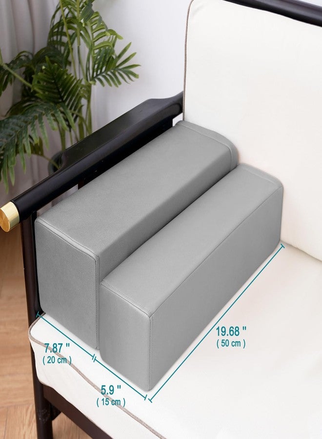M Mute Touch 2PCS Sofa Bed Armrest Cushion, Leathaire Waterproof Cover, Thicken Support Pillow, Rectangular Headboard Cushion Gap Filler (5.9x5.9x19.7 in, Medium Grey) - Image 5