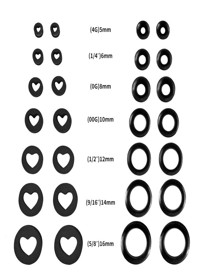 Generic 15 Pairs Silicone Gauges Flexible Ear Skin Silicone Tunnels Heart Shaped Plugs Double Flared Ear Tunnels and Plugs Stretcher Expander Piercing Jewelry Set 30PCS (0g(8mm)) - Image 4