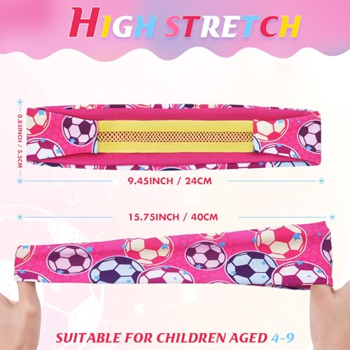 WAWSAM Kids Sports Headbands for Boys Girls - 3 Pack Soccer Sweatbands for Kids, Athletic Headbands for Running, Basketball, Football, and Outdoor Play, Ages 4-9 (Pink&Yellow&Purple) - Image 2