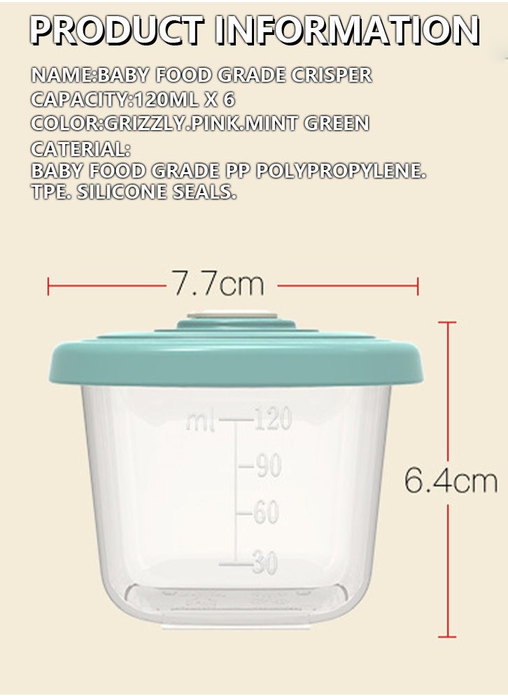 Generic - Timed complementary food box, storage box, sealed fresh-keeping box, compartmentalized storage box, cutlery box, portable - six pack mixed color 120ML - with tray - Image 1
