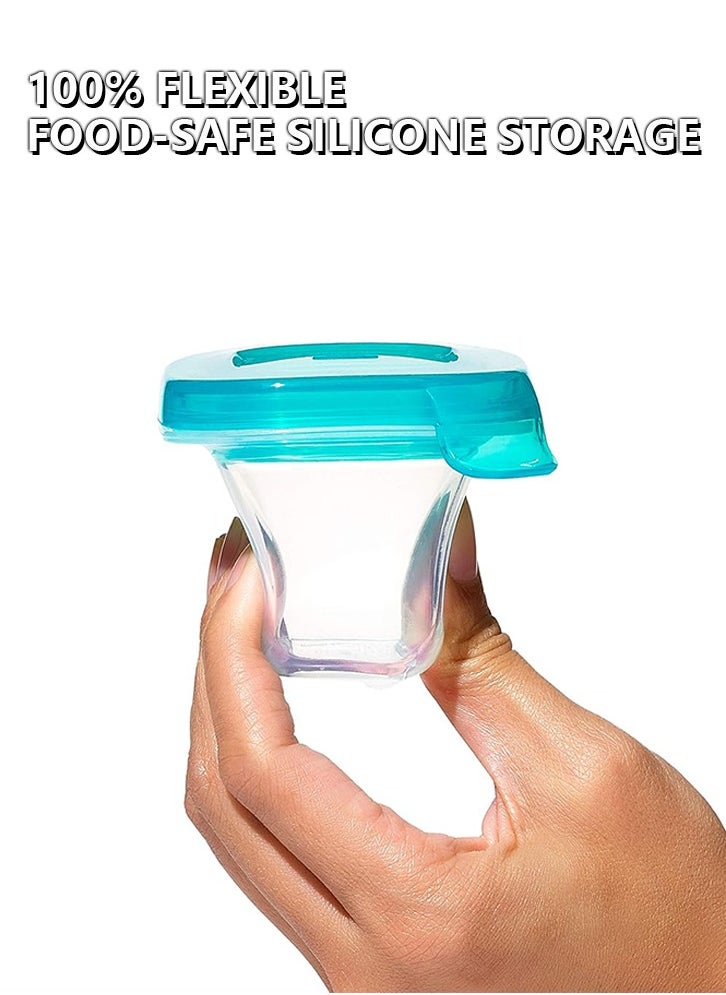 Generic - Timed complementary food box, storage box, sealed fresh-keeping box, compartmentalized storage box, cutlery box, portable - six pack mixed color 120ML - with tray - Image 1