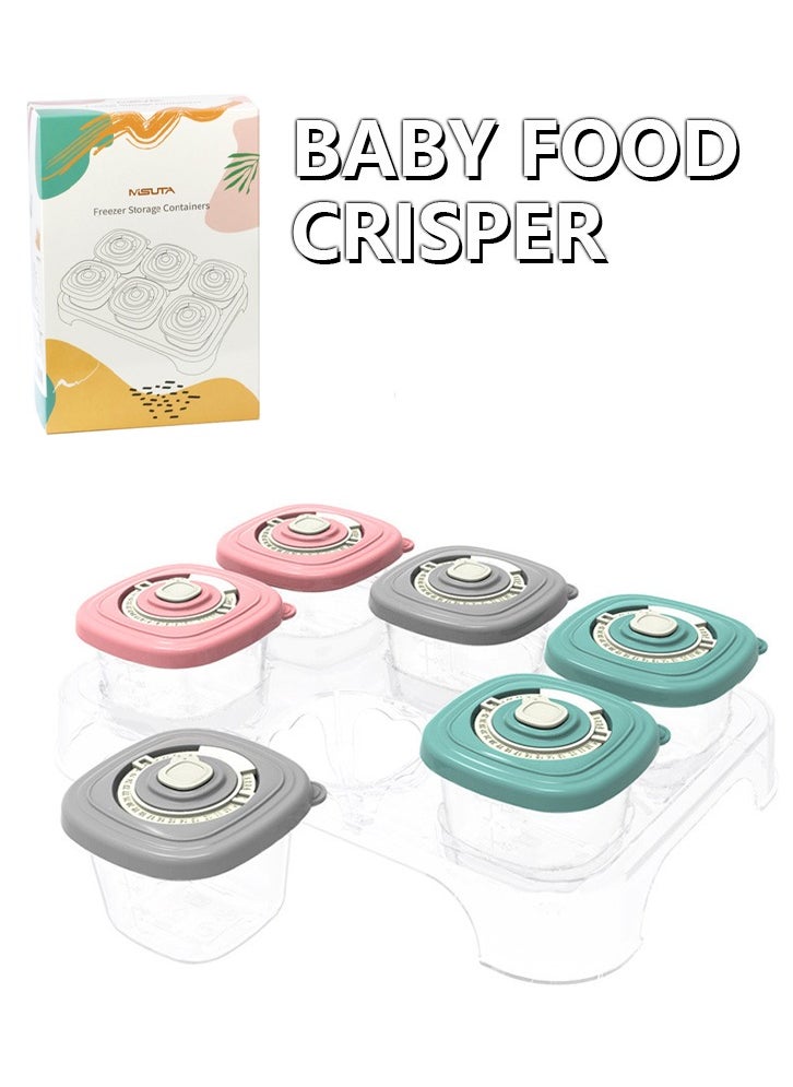Generic - Timed complementary food box, storage box, sealed fresh-keeping box, compartmentalized storage box, cutlery box, portable - six pack mixed color 120ML - with tray - Image 1
