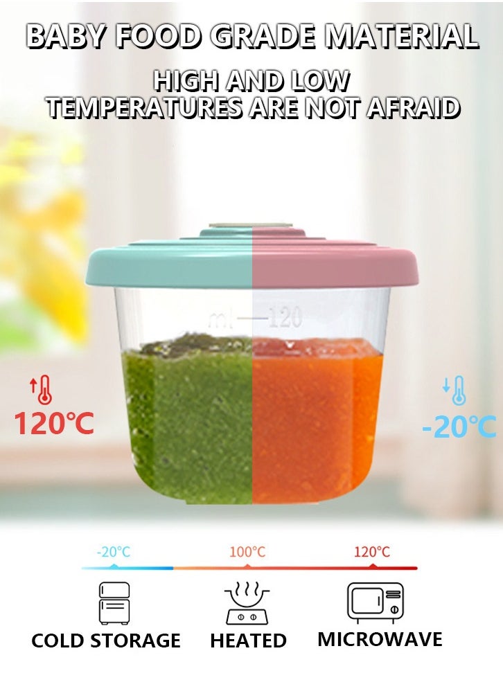 Generic - Timed complementary food box, storage box, sealed fresh-keeping box, compartmentalized storage box, cutlery box, portable - six pack mixed color 120ML - with tray - Image 1