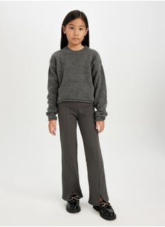 DeFacto Flared Ribbed Split Hem Pants  - Image 3