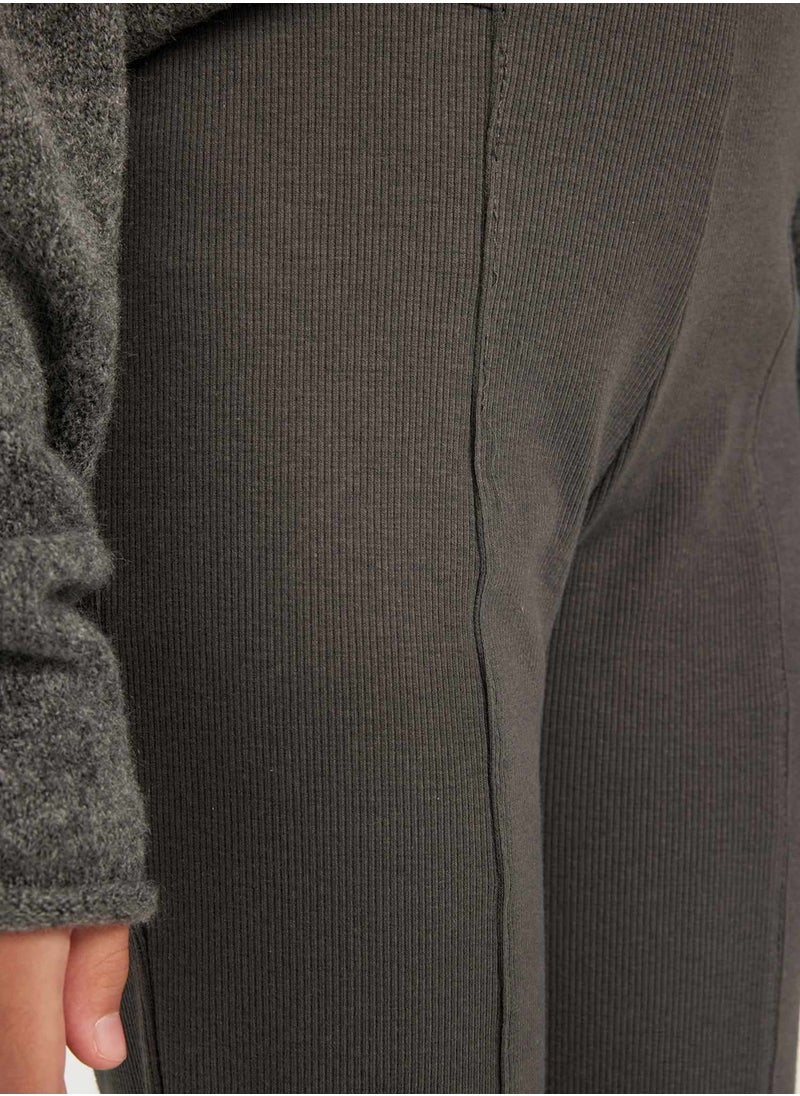 DeFacto - Flared Ribbed Split Hem Pants - Image 1