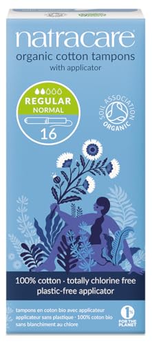 Natracare Organic Cotton Regular Tampons with Cardboard Applicator, Plastic Free, Chlorine Free, Biodegradable 100% Cotton (1 Pack, 16 Tampons Total) - Image 1