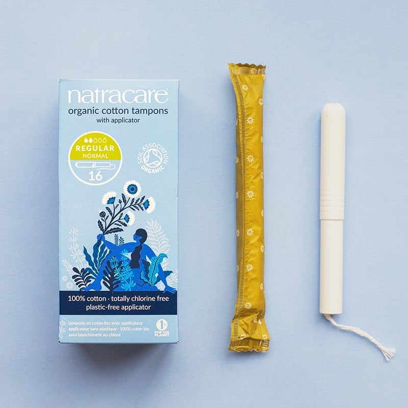 Natracare Organic Cotton Regular Tampons with Cardboard Applicator, Plastic Free, Chlorine Free, Biodegradable 100% Cotton (1 Pack, 16 Tampons Total) - Image 2