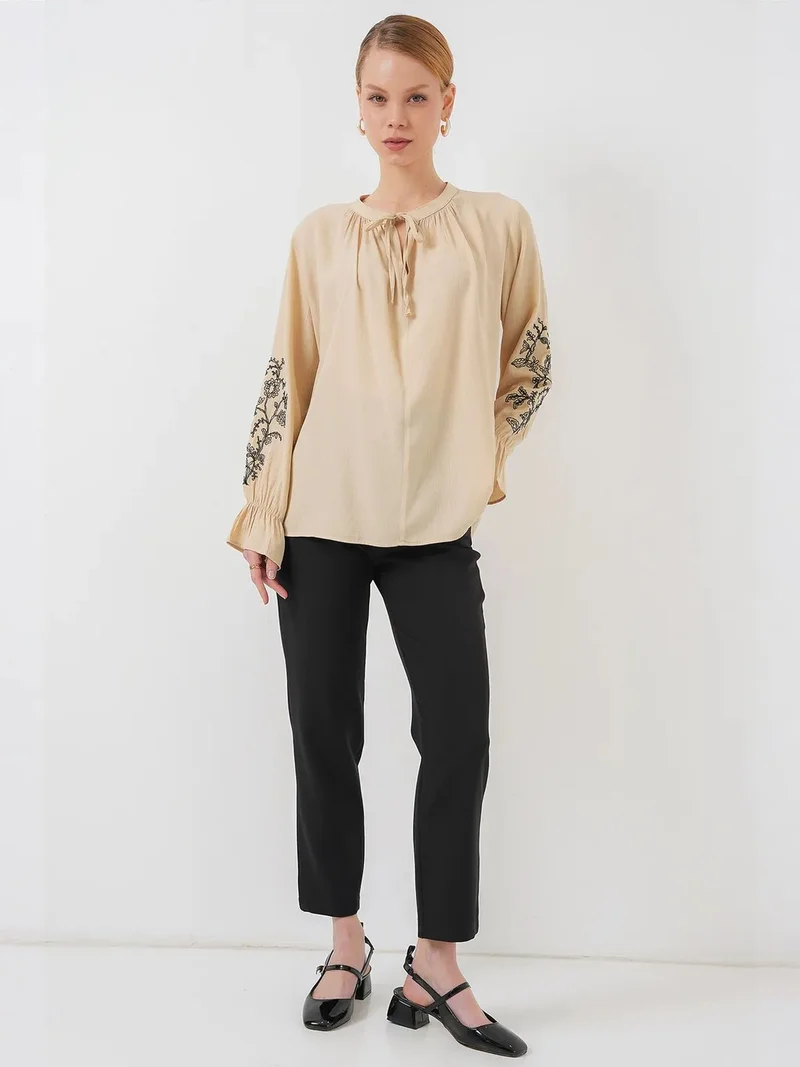 BIG DART BDART Embroidered Tie Detail Blouse
