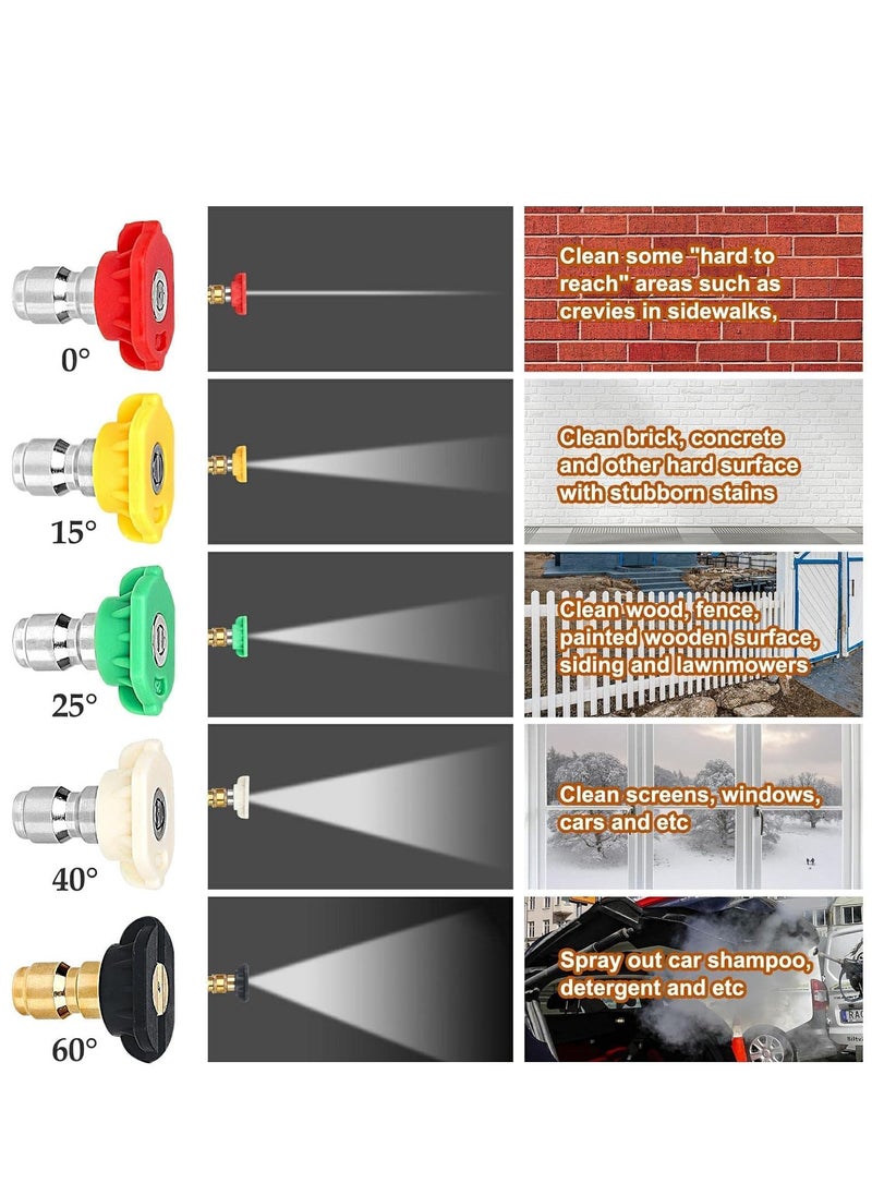 Generic 4000 PSI Pressure Washer Gun with 5 Interchangeable Spray Nozzles, Jet Washing Gun with one quarter Inch Quick Connection and M22 Coupling  - Image 4