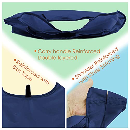BeeGreen Navy Blue Reusable Grocery Bags Bulk 10 Packs, Kitchen Reusable Shopping Bags 50LBS Large, Machine Washable Durable, Easily Foldable with a Storage Bag - Image 4