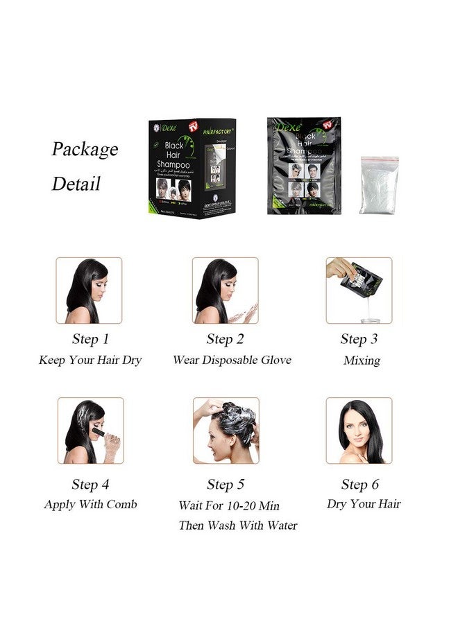 يوني فور يو شامبو صبغة الشعر الفوري - شامبو تلوين الشعر شبه الدائم - 10 أكياس/صندوق (أسود) - Image 2