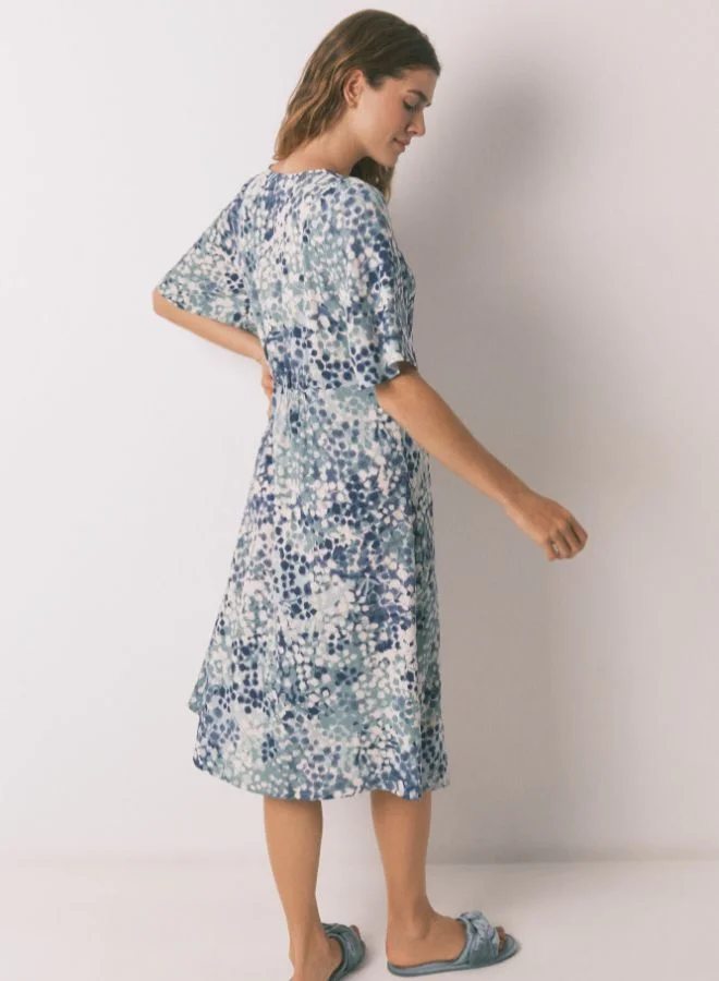 ومن سيكريت قميص نوم أخضر زهري جاكار ميدي