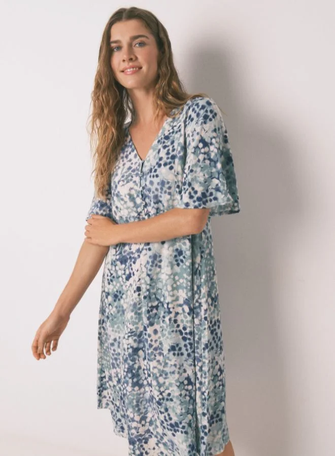 ومن سيكريت قميص نوم أخضر زهري جاكار ميدي