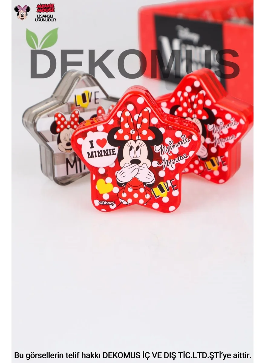 Minnie Mouse Licensed Double Blade Star Pencil Sharpener with Dekomus