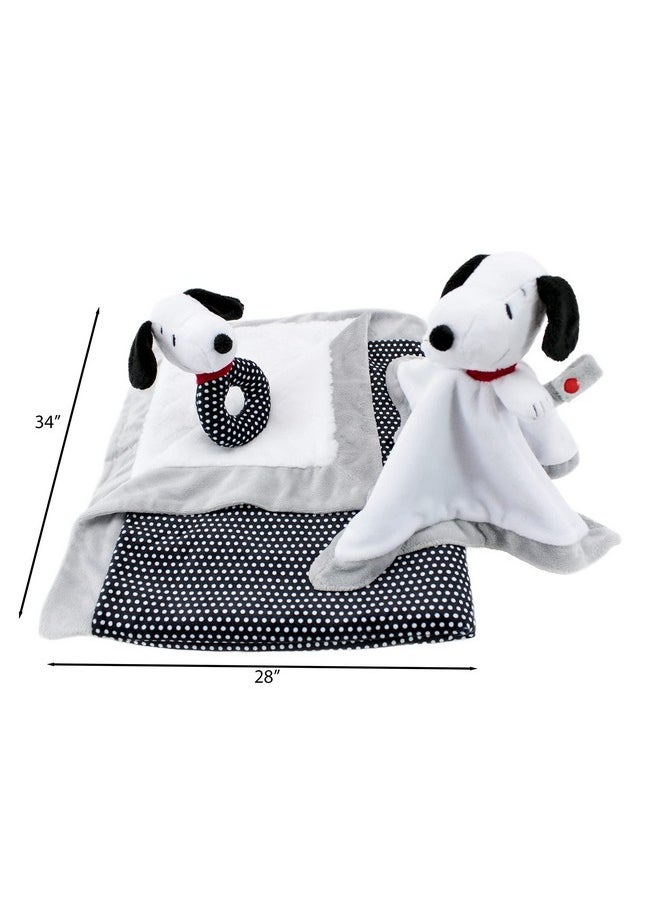 Animal Adventure ®; Peanuts®; Snoopy 3Piece Baby Bundle ; Rattle Lovie With Pacifier Clip Attachment And 30"X 40" Blanket  - Image 4