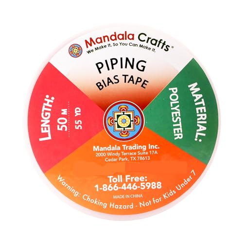 Mandala Crafts Silver Maxi Piping Bias Tape with Welting Cord - 1/2 Inch Upholstery Piping Trim for Sewing, Cushions, Slipcovers, and DIY Decor - 55 Yards Lip Cord Trim - Image 3