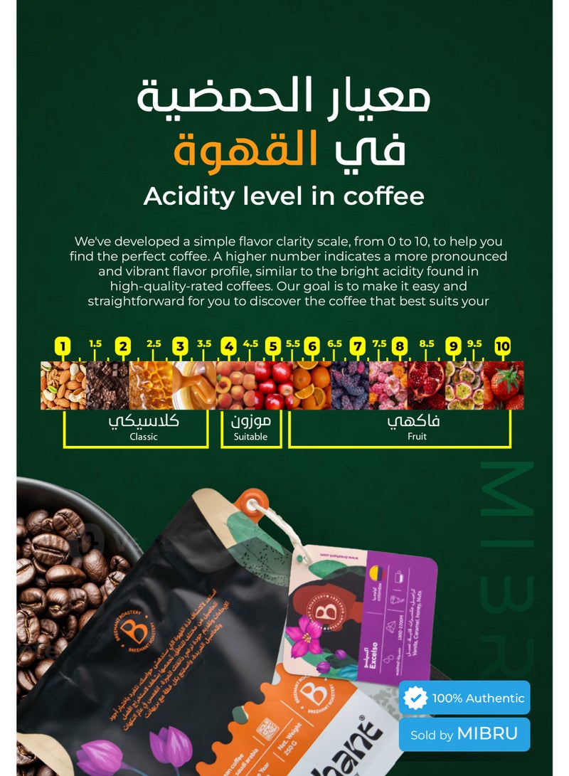 BREEHANT Coffee Bean Colompia Huila Excelso Treated, washed dryer for Espresso and Filter V60 Unground Roasted Coffee Beans for Specialty Luxury Coffee 250g Dairy and Drip Maker Coffee - Image 3