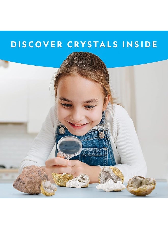 NATIONAL GEOGRAPHIC NATIONAL GEOGRAPHIC Break Open 15 Premium Geodes - with Goggles, Detailed Learning Guide, 3 Display Stands, Great STEM Science Toy & Educational Gift  - Image 1