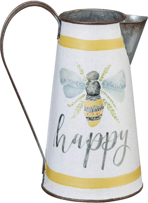 Primitives by Kathy Decorative Metal Pitcher, Medium, Happy Humble