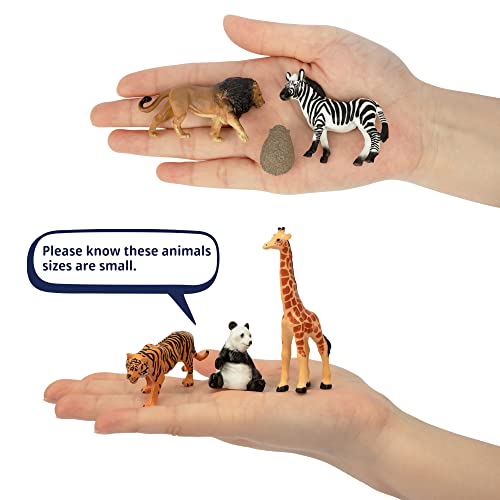 Toymany 14PCS 1-2" Tiny Jungle Animal Figures Toy, Realistic Mini Jungle Zoo Animal Figurines Cake Topper Toy Set, Easter Egg Christmas Birthday Gift Party Favor School Project for Kids Toddlers - Image 3