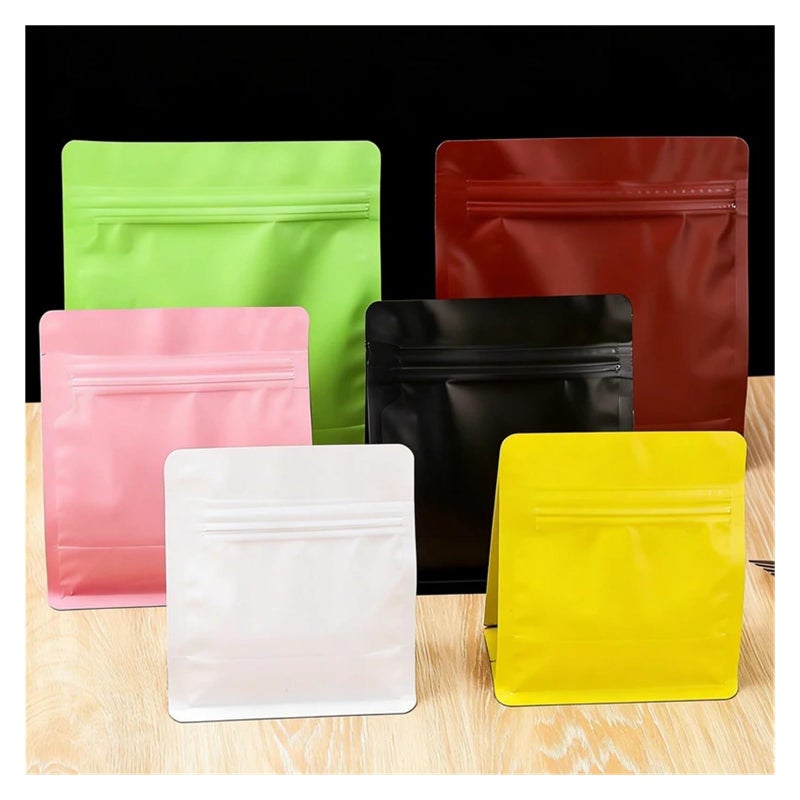 Stand Up Zipper Coffee Pouch Resealable Food Storage Bag 50 Pieces Pink 15 5x16 5x8cm - Image 5